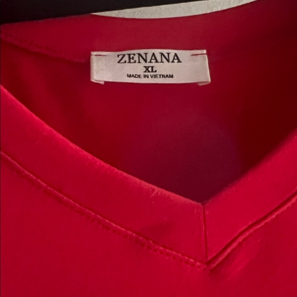 Zenana Rolled Short Sleeve V-Neck T-Shirt Dress - Ruby - L & XL - Picture 5 of 5